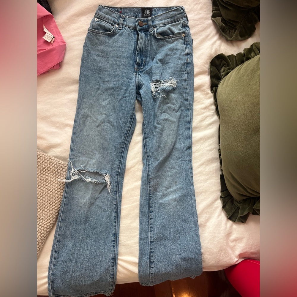 BDG Light Blue Distressed Women's Flair Leg Jeans